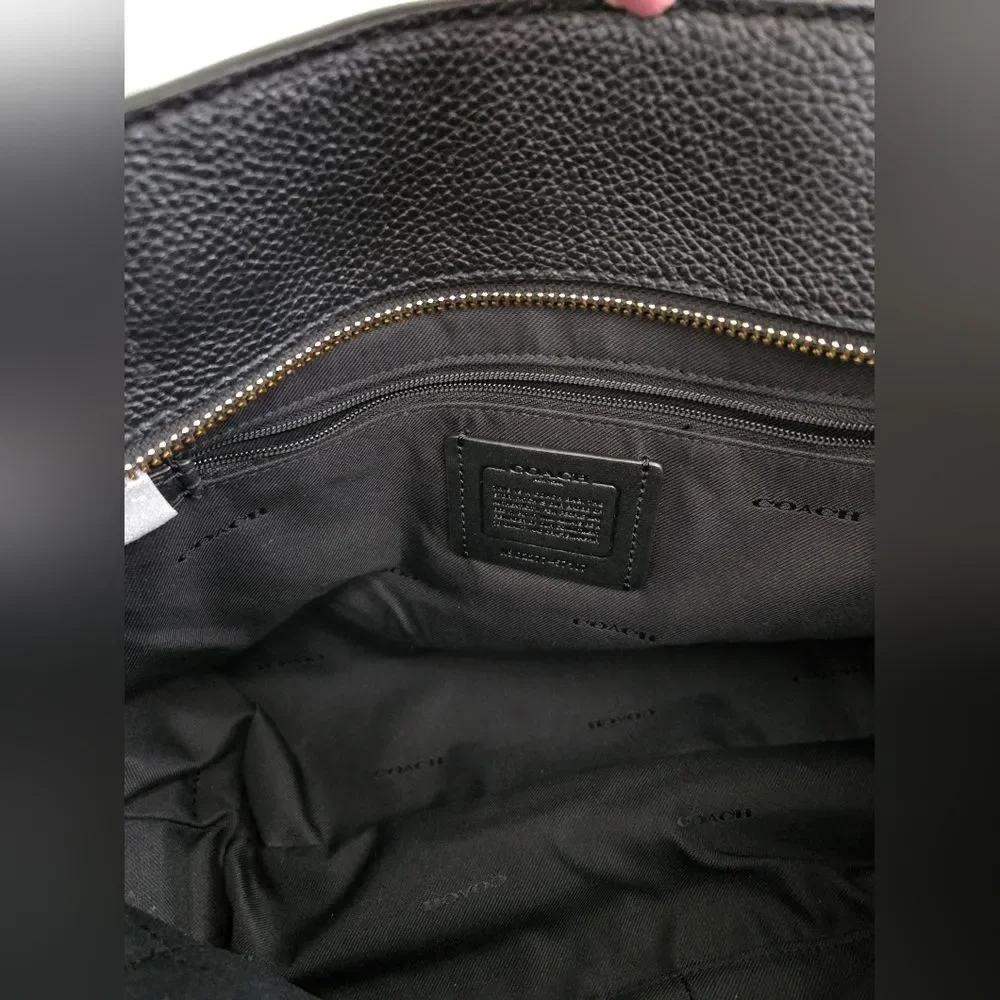 NWOT Coach Black Leather Chain Tote